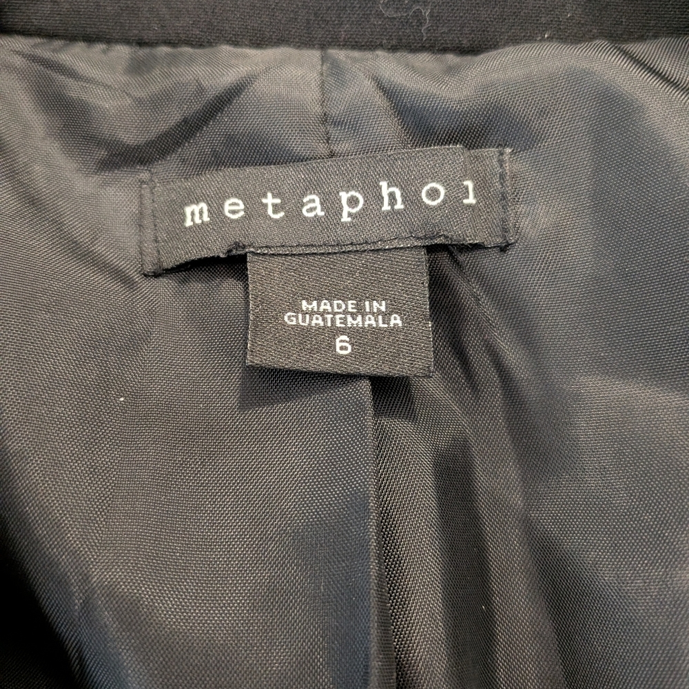 Metaphor Womens Black Single Button Blazer Jacket Size 6 Professional Workwear - Picture 2 of 6